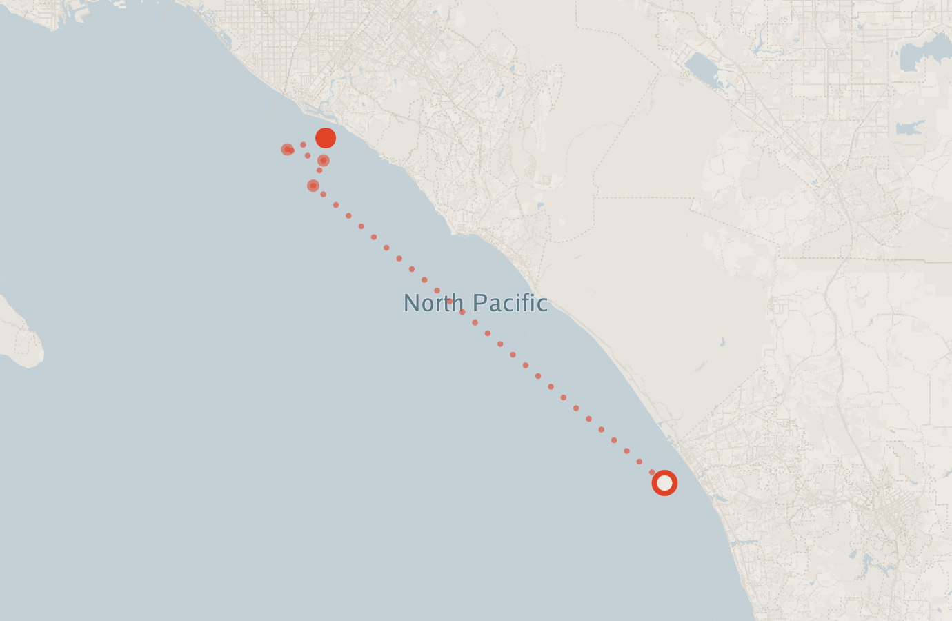 Activity map — real sighting points on an OpenStreetMap basemap
