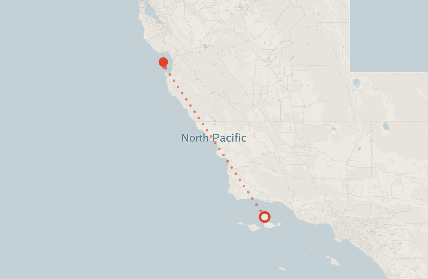Activity map — real sighting points on an OpenStreetMap basemap