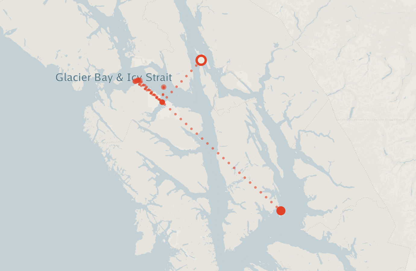 Activity map — real sighting points on an OpenStreetMap basemap