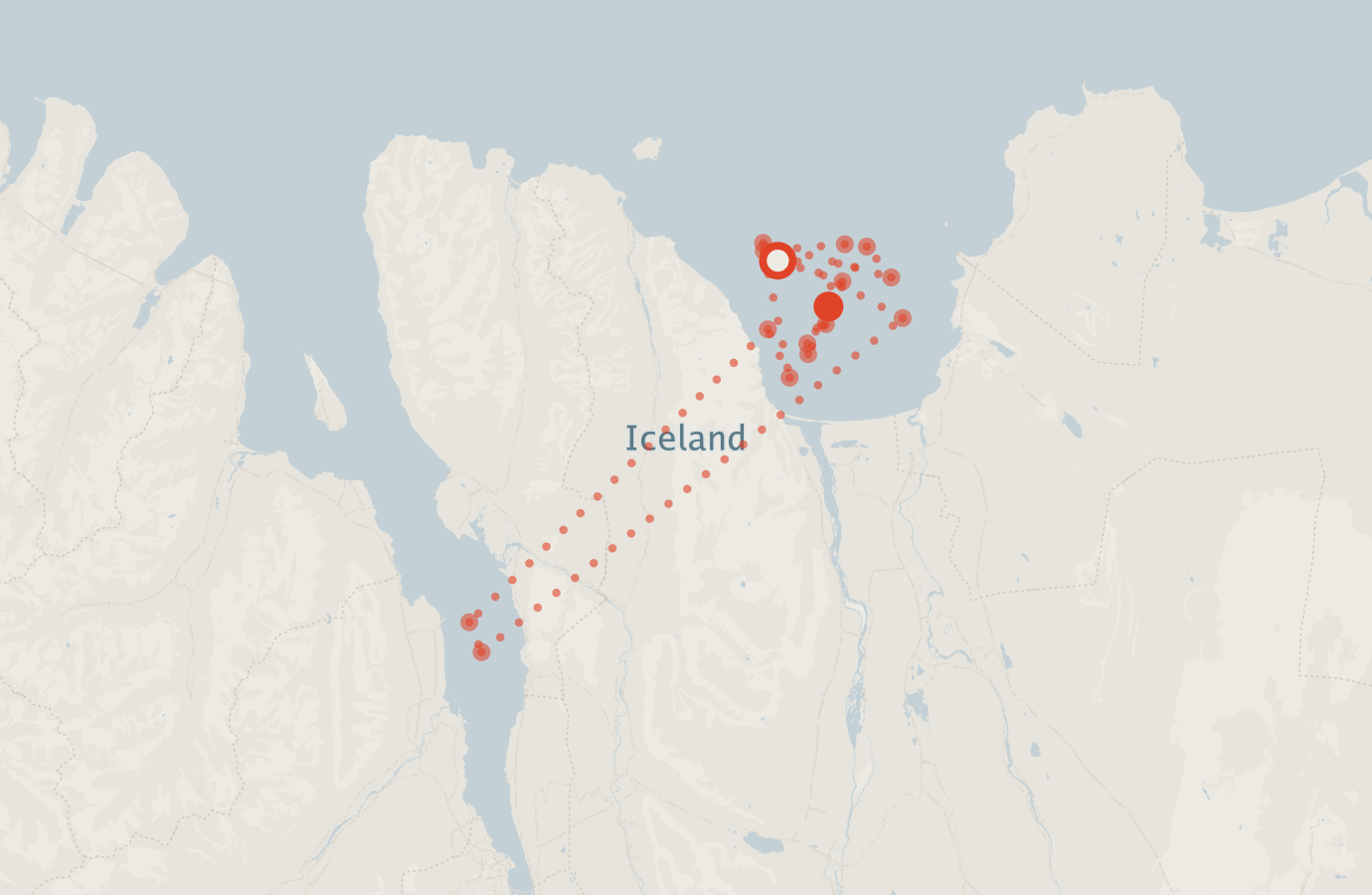 Activity map — real sighting points on an OpenStreetMap basemap