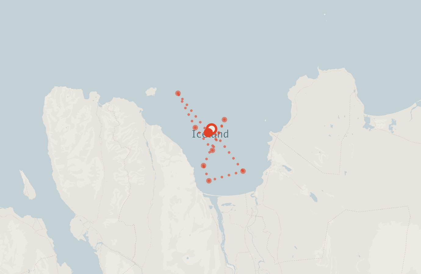 Activity map — real sighting points on an OpenStreetMap basemap