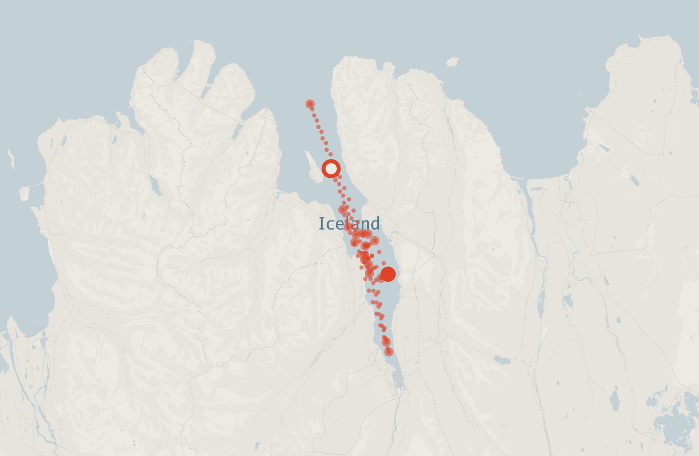 Activity map — real sighting points on an OpenStreetMap basemap