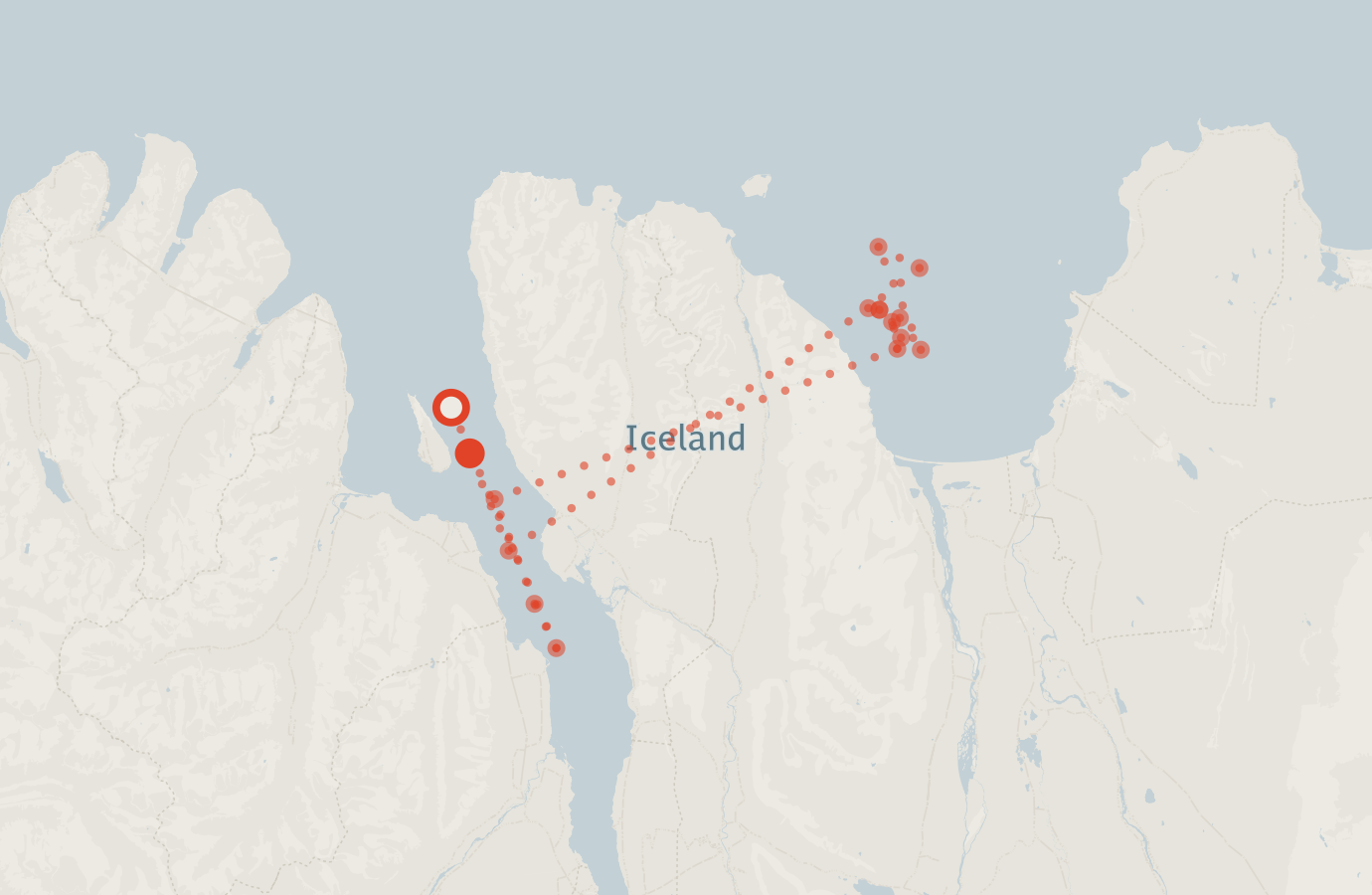 Activity map — real sighting points on an OpenStreetMap basemap