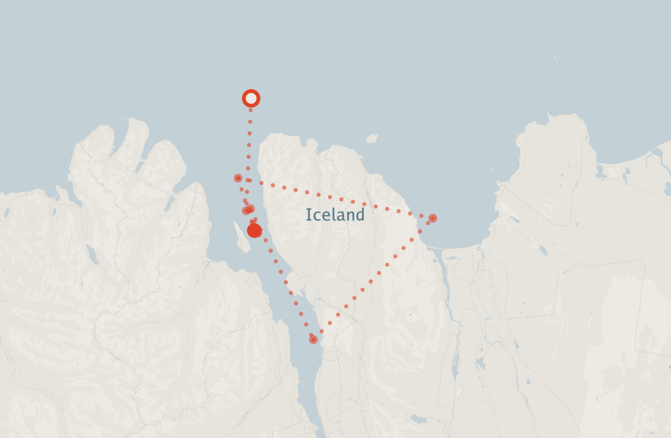Activity map — real sighting points on an OpenStreetMap basemap