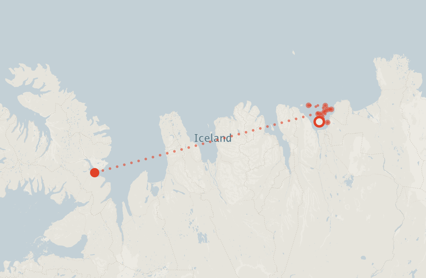 Activity map — real sighting points on an OpenStreetMap basemap