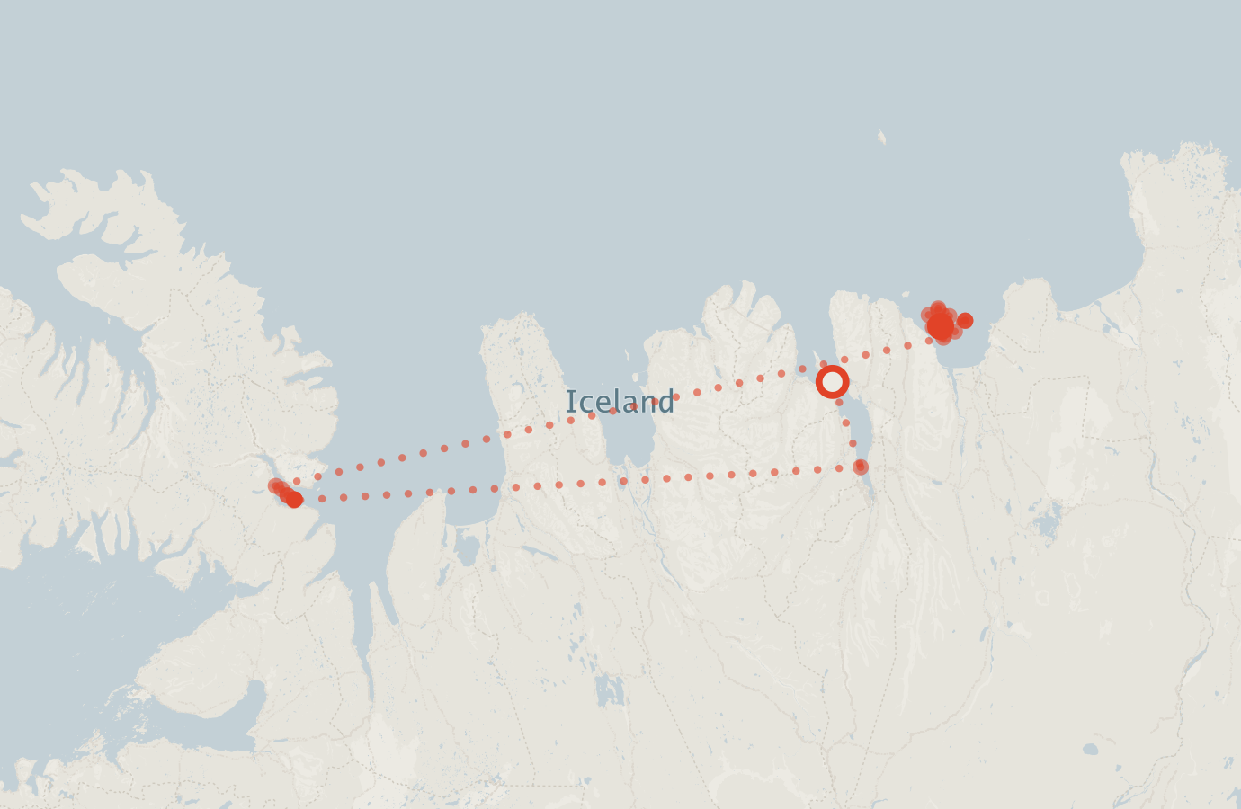 Activity map — real sighting points on an OpenStreetMap basemap