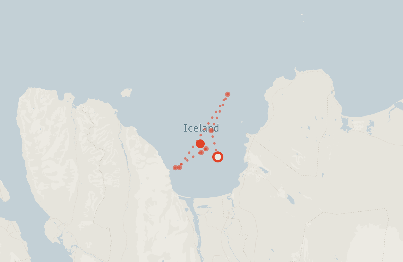Activity map — real sighting points on an OpenStreetMap basemap