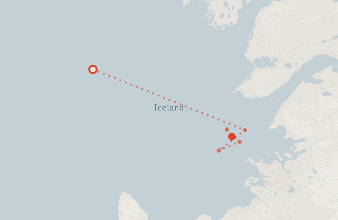 Activity map — real sighting points on an OpenStreetMap basemap