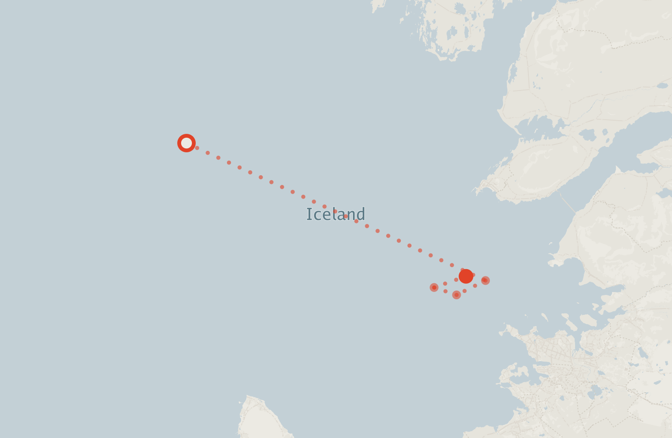 Activity map — real sighting points on an OpenStreetMap basemap