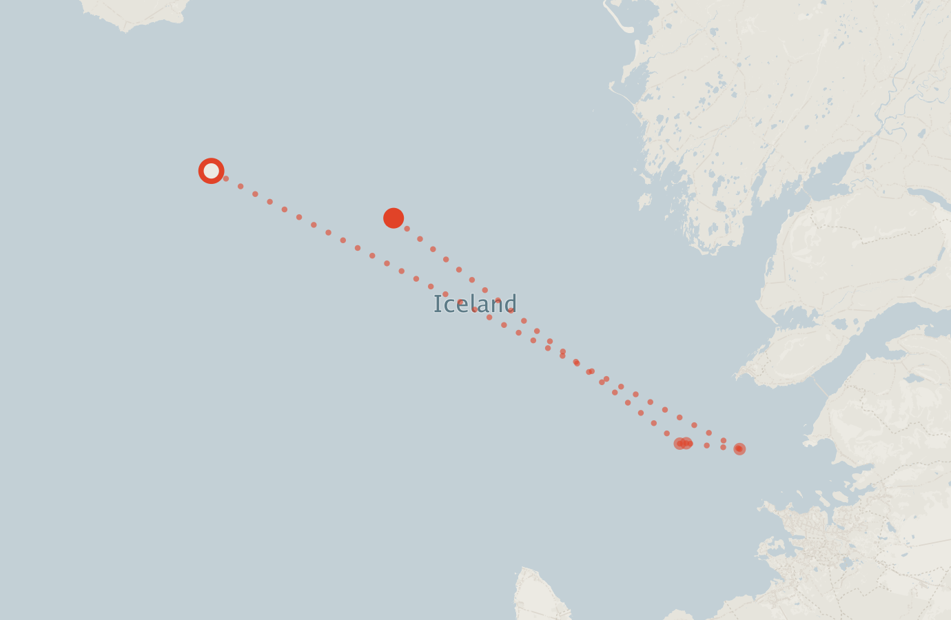 Activity map — real sighting points on an OpenStreetMap basemap