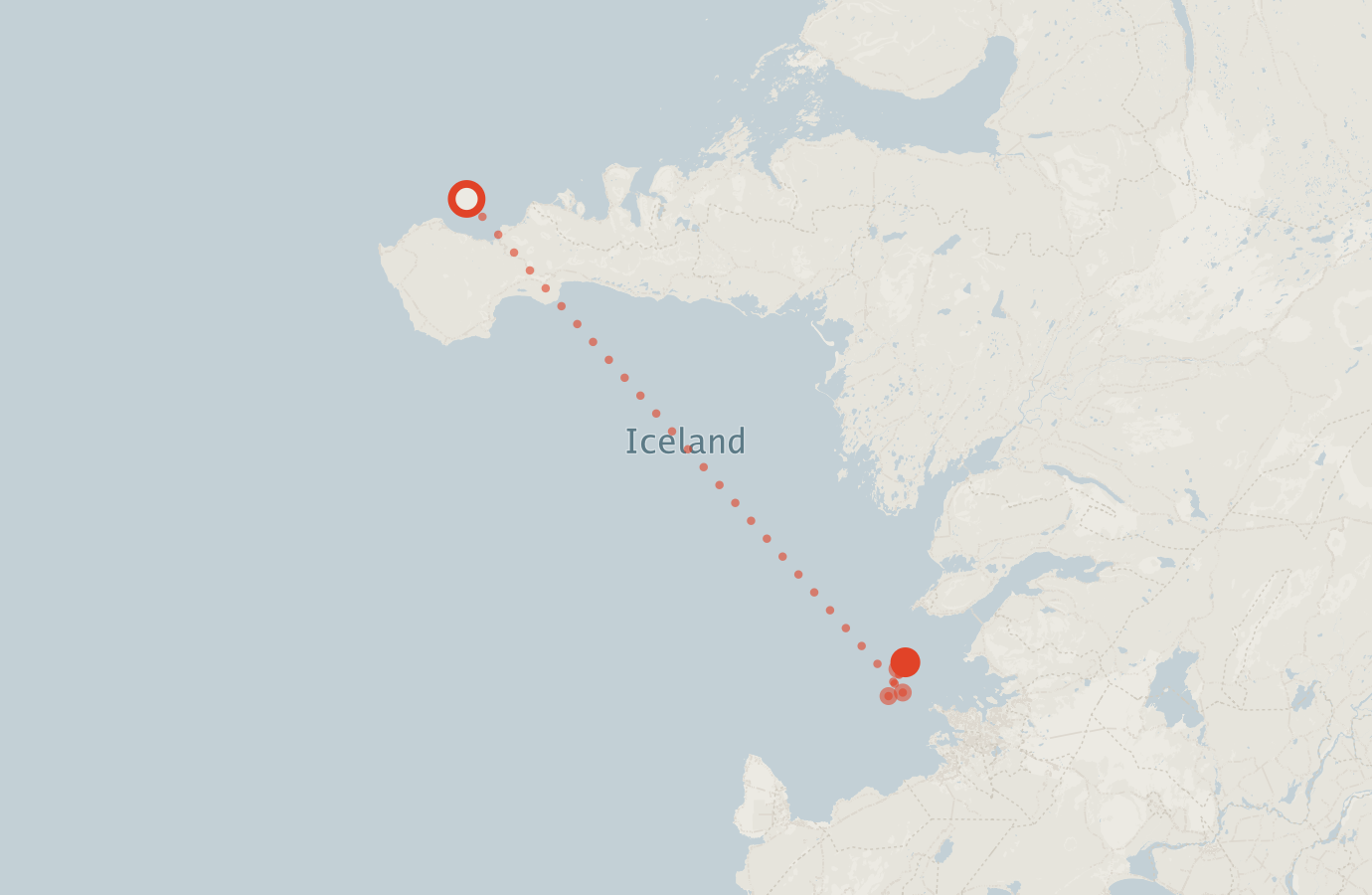 Activity map — real sighting points on an OpenStreetMap basemap