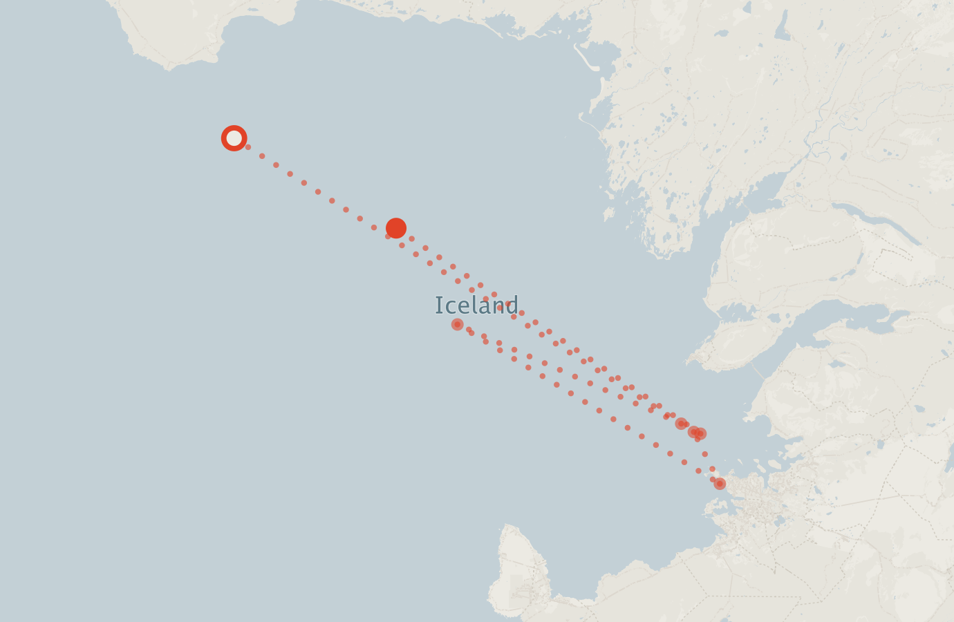 Activity map — real sighting points on an OpenStreetMap basemap