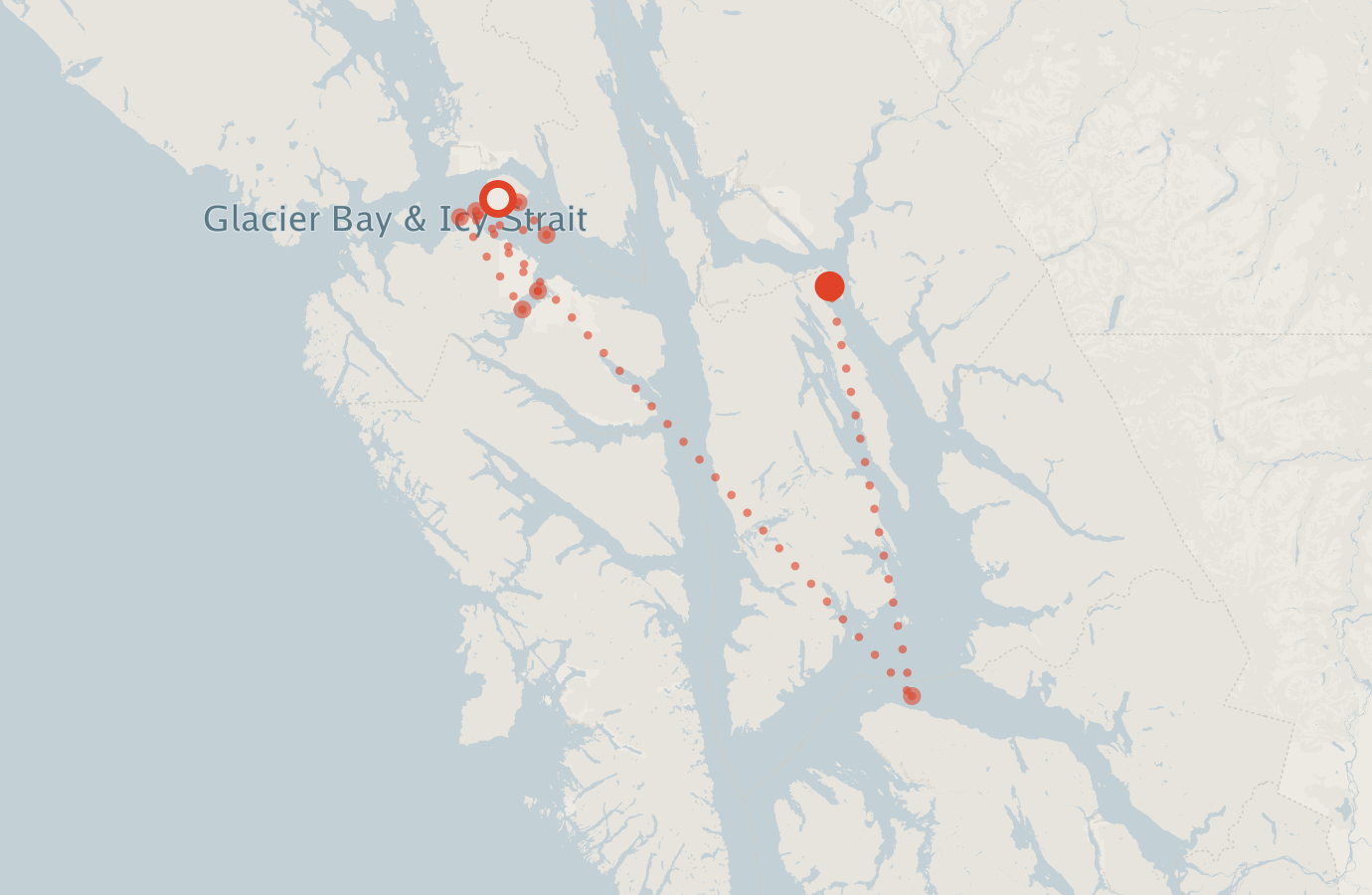 Activity map — real sighting points on an OpenStreetMap basemap