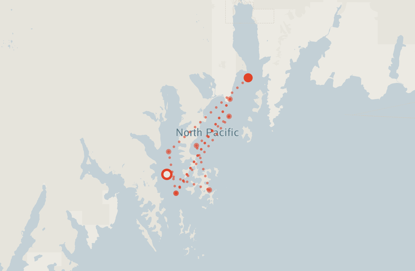 Activity map — real sighting points on an OpenStreetMap basemap
