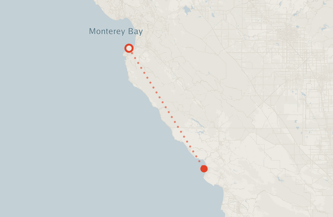 Activity map — real sighting points on an OpenStreetMap basemap