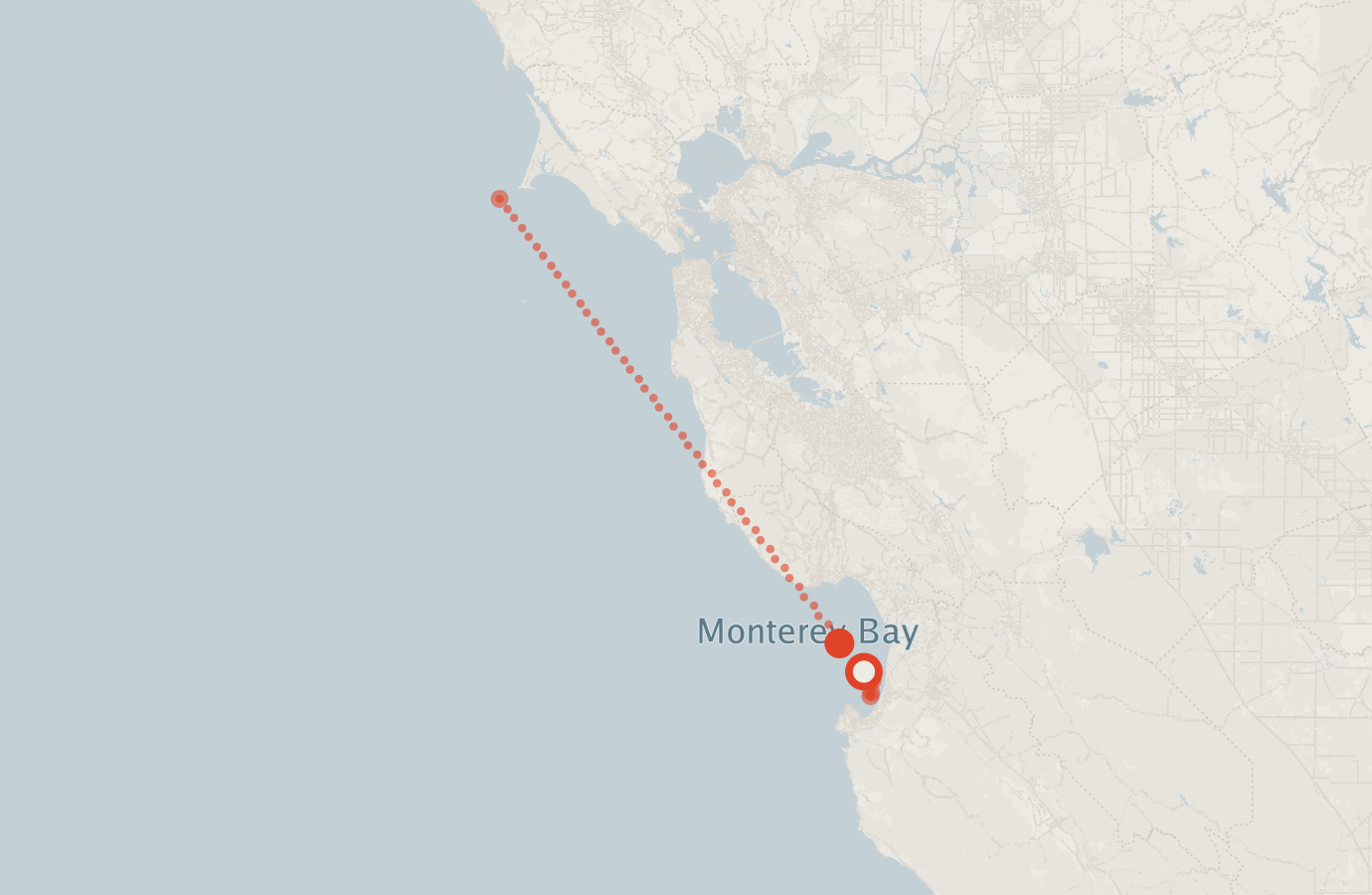 Activity map — real sighting points on an OpenStreetMap basemap