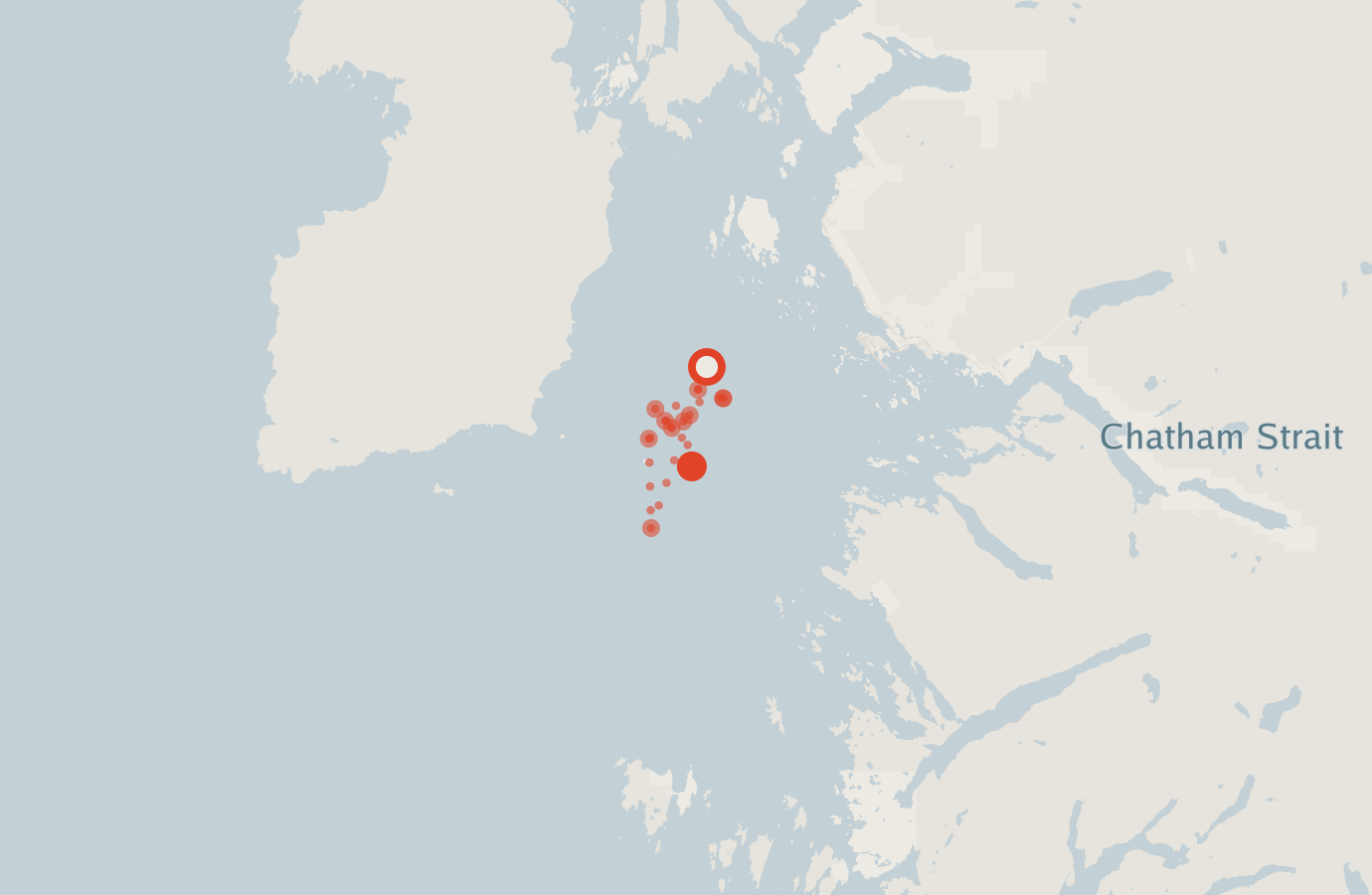 Activity map — real sighting points on an OpenStreetMap basemap