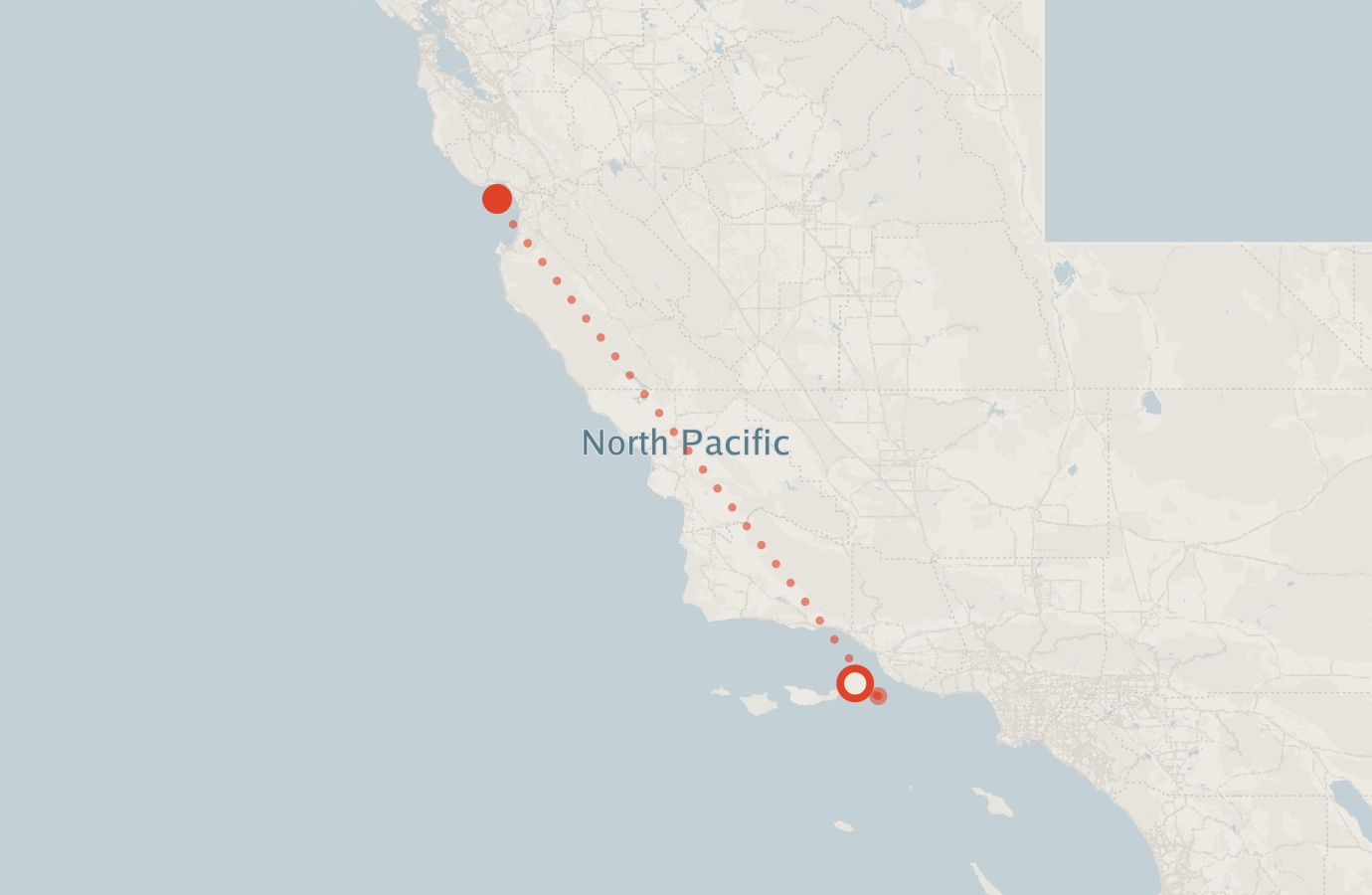 Activity map — real sighting points on an OpenStreetMap basemap