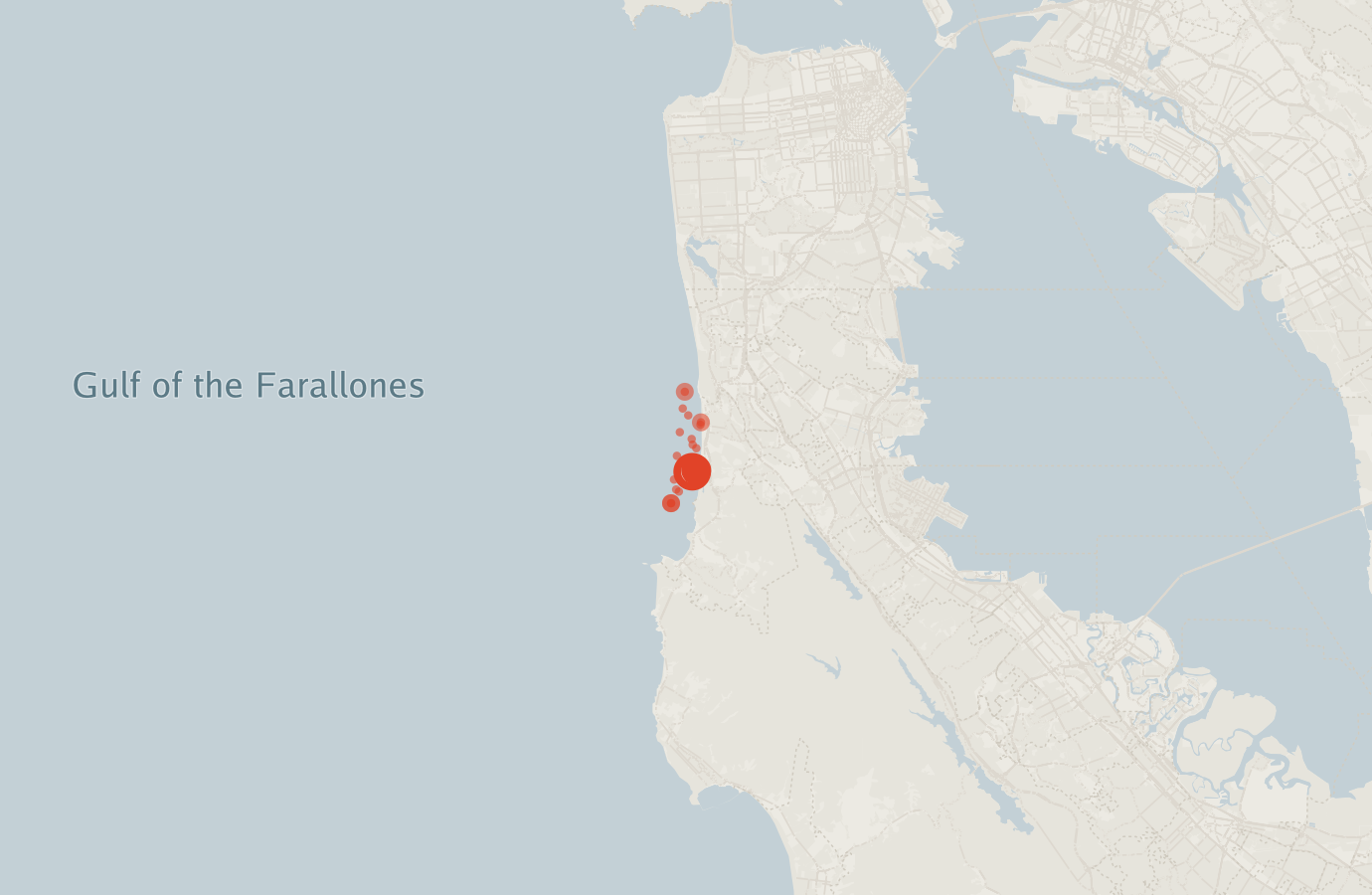 Activity map — real sighting points on an OpenStreetMap basemap