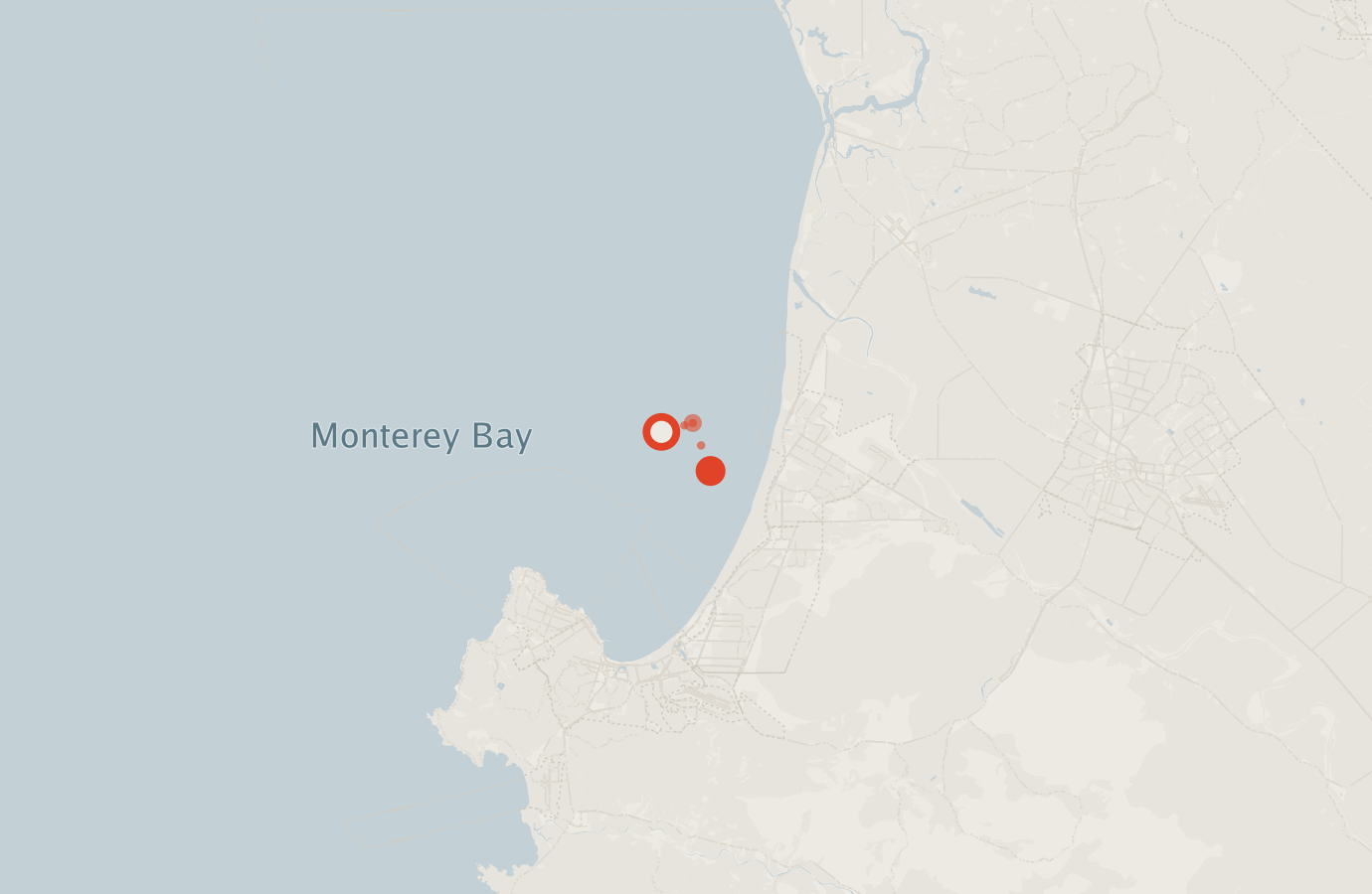 Activity map — real sighting points on an OpenStreetMap basemap