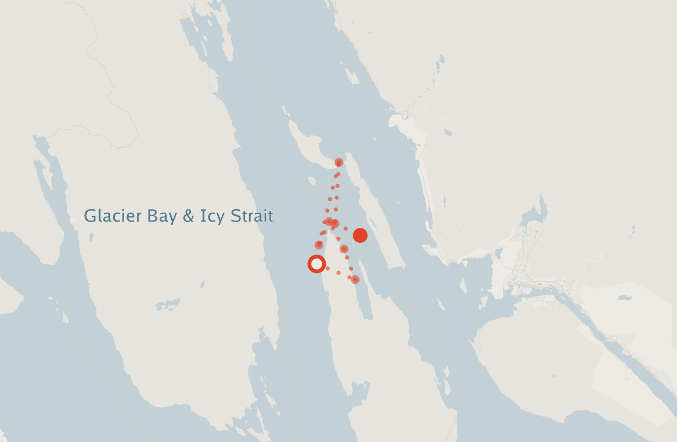 Activity map — real sighting points on an OpenStreetMap basemap