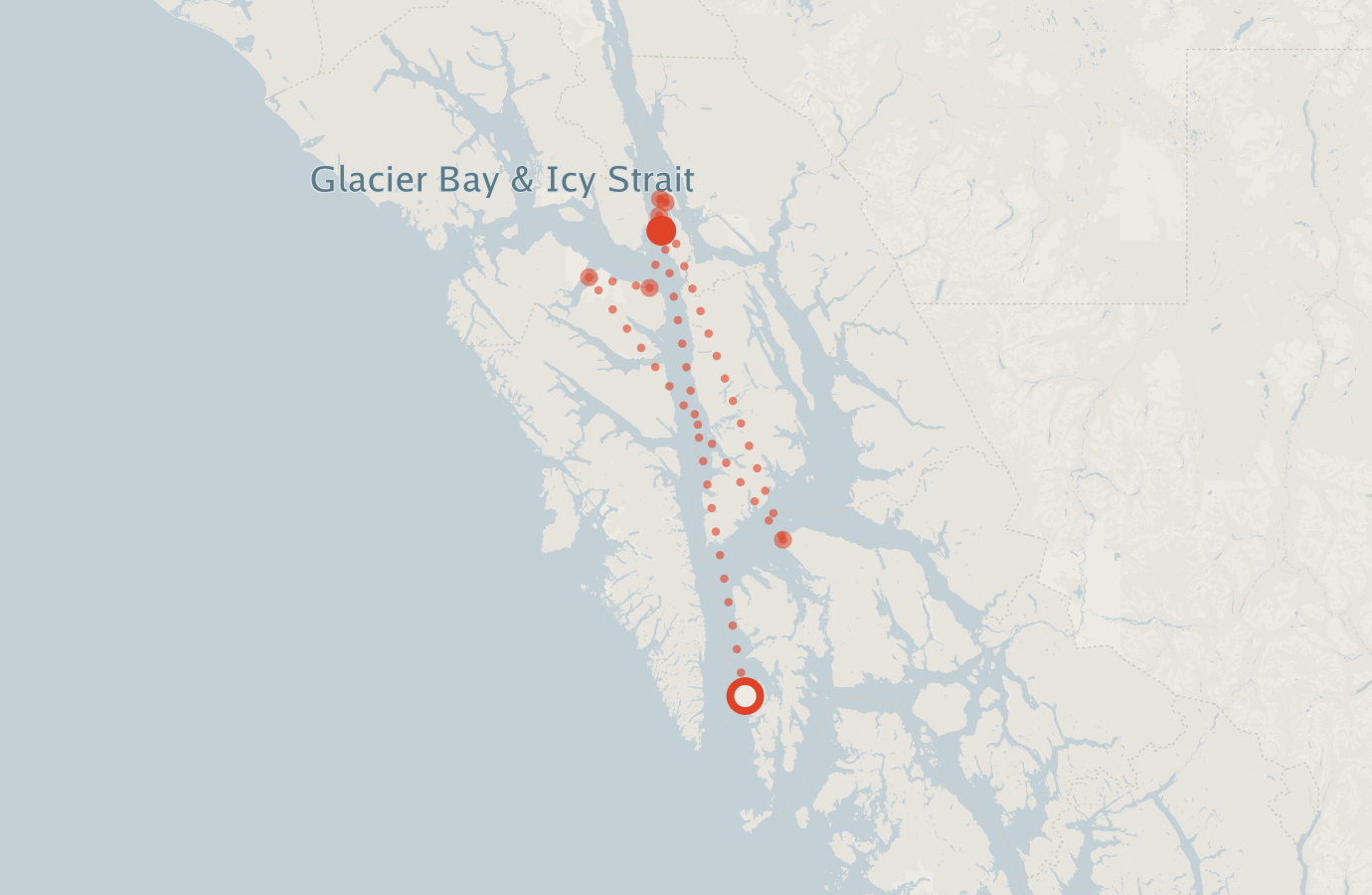Activity map — real sighting points on an OpenStreetMap basemap