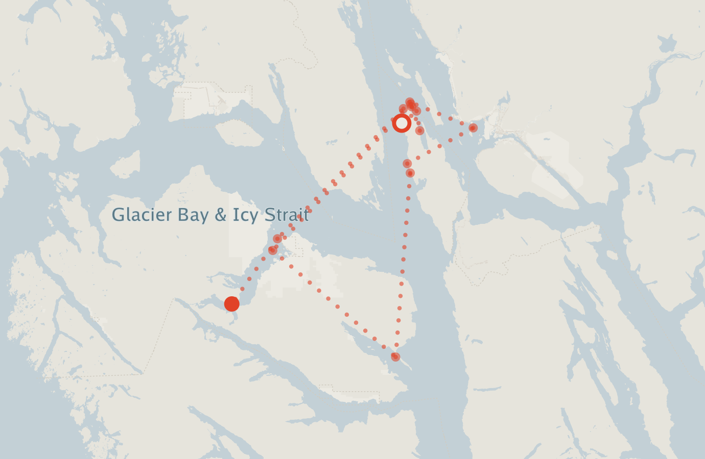 Activity map — real sighting points on an OpenStreetMap basemap