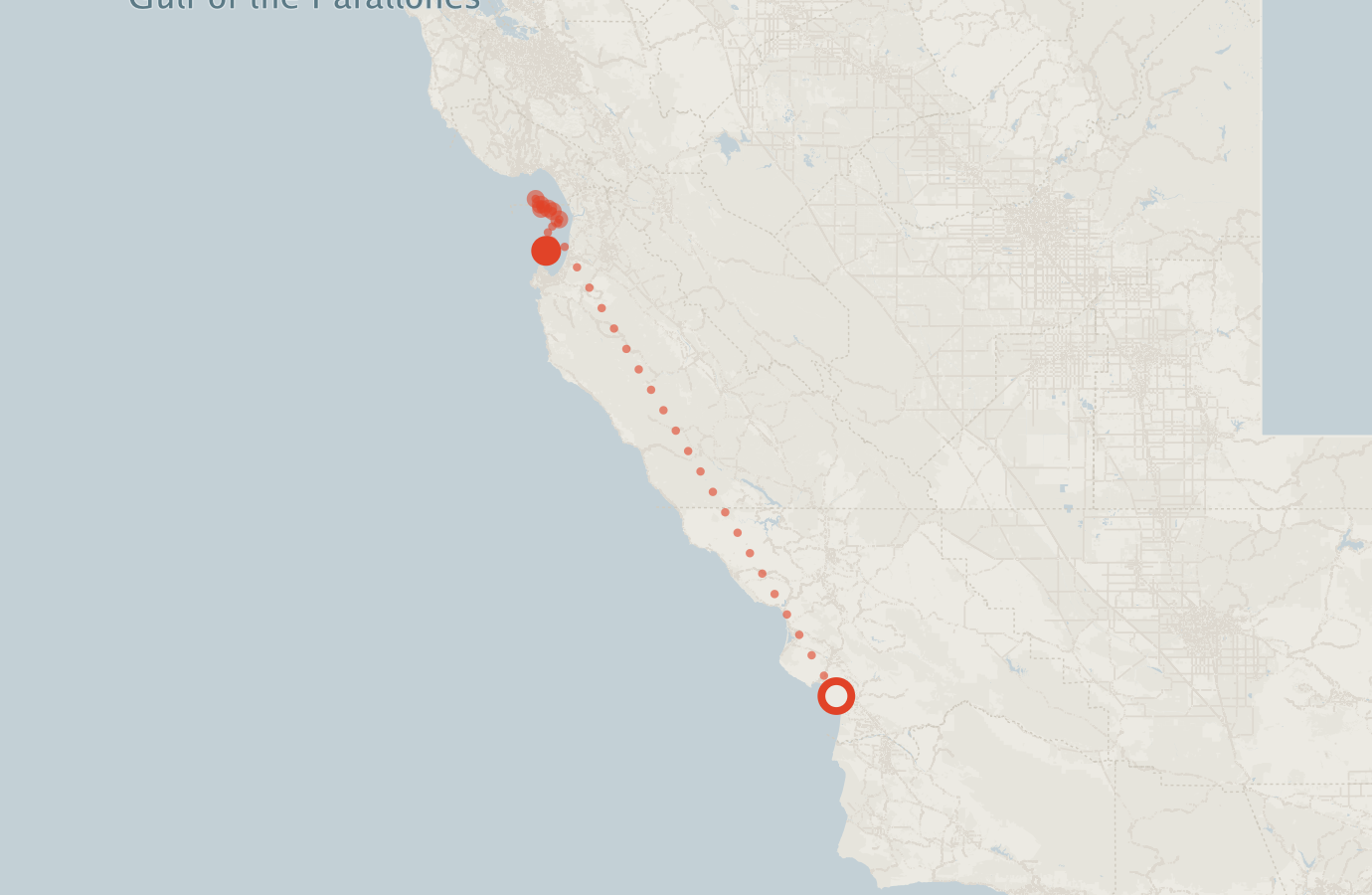 Activity map — real sighting points on an OpenStreetMap basemap