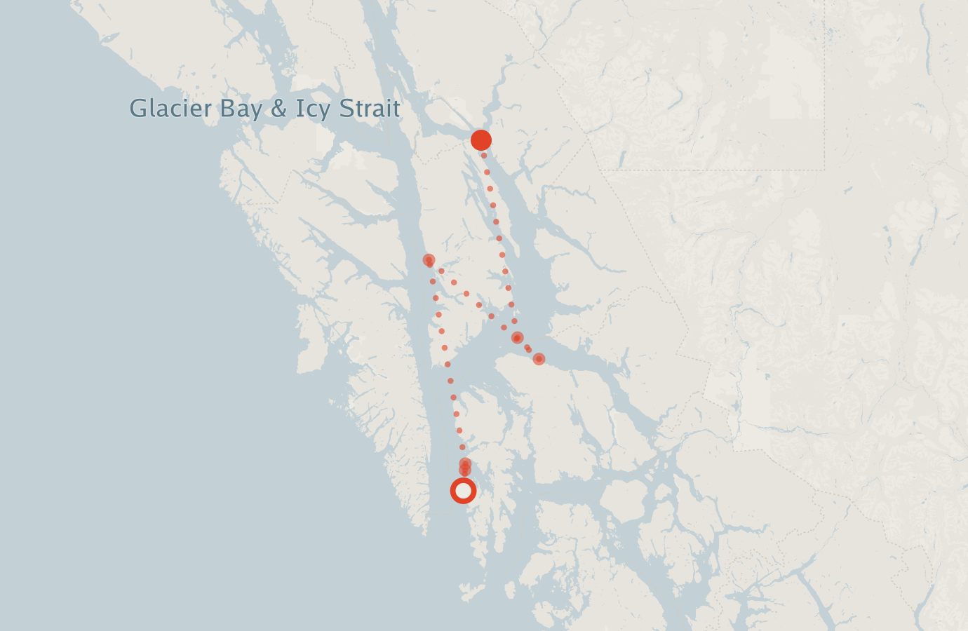 Activity map — real sighting points on an OpenStreetMap basemap