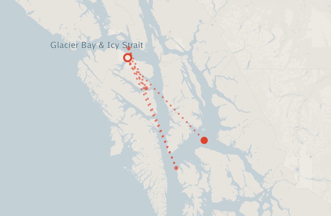 Activity map — real sighting points on an OpenStreetMap basemap