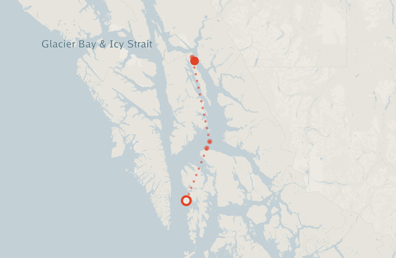 Activity map — real sighting points on an OpenStreetMap basemap