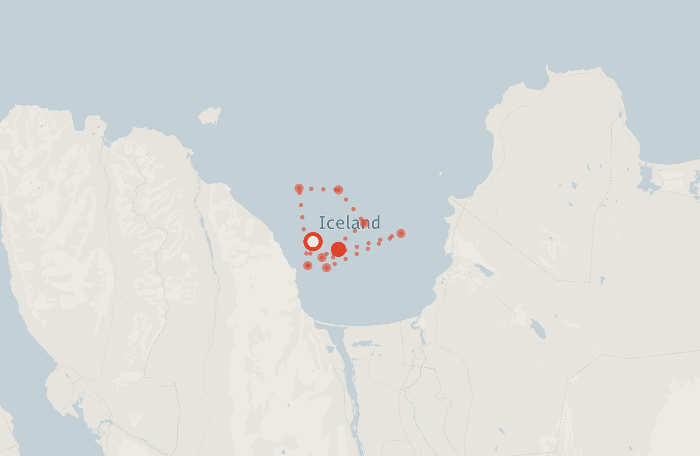 Activity map — real sighting points on an OpenStreetMap basemap