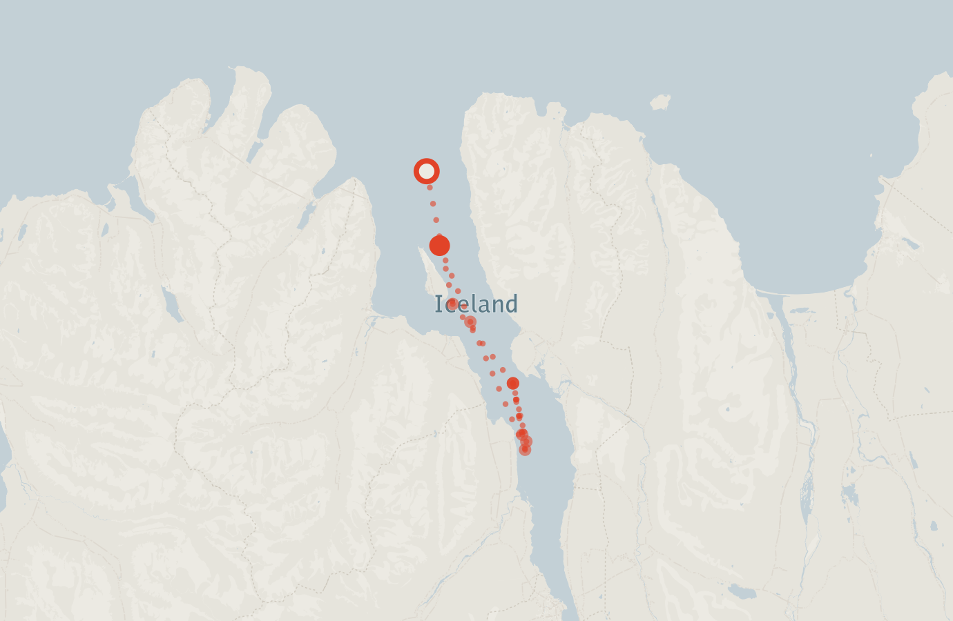 Activity map — real sighting points on an OpenStreetMap basemap