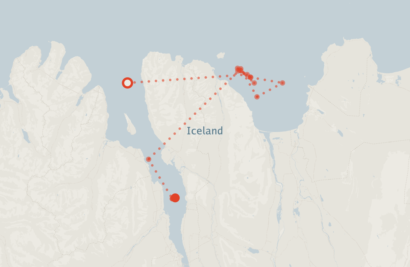 Activity map — real sighting points on an OpenStreetMap basemap
