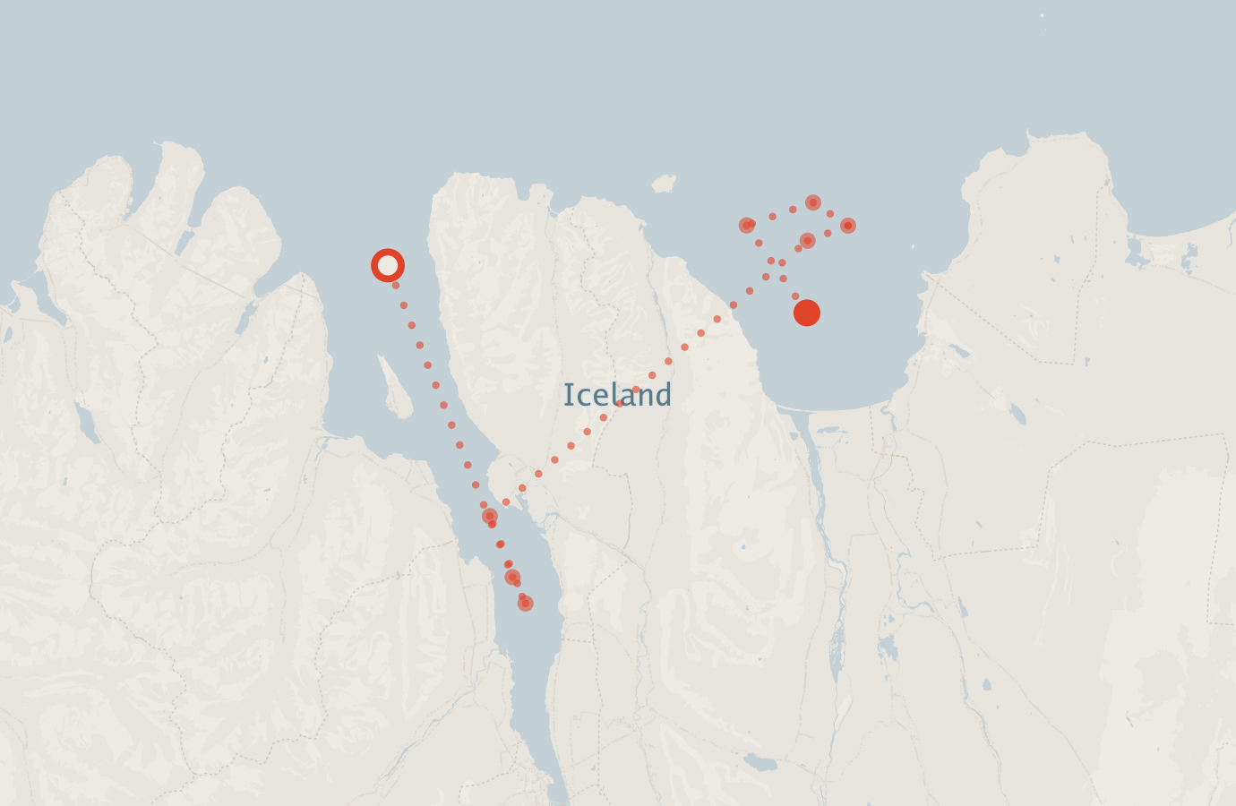 Activity map — real sighting points on an OpenStreetMap basemap