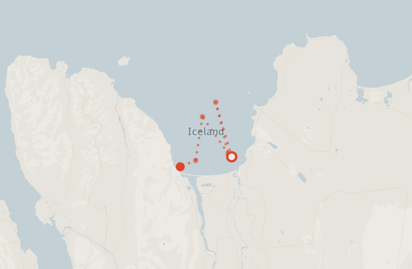 Activity map — real sighting points on an OpenStreetMap basemap