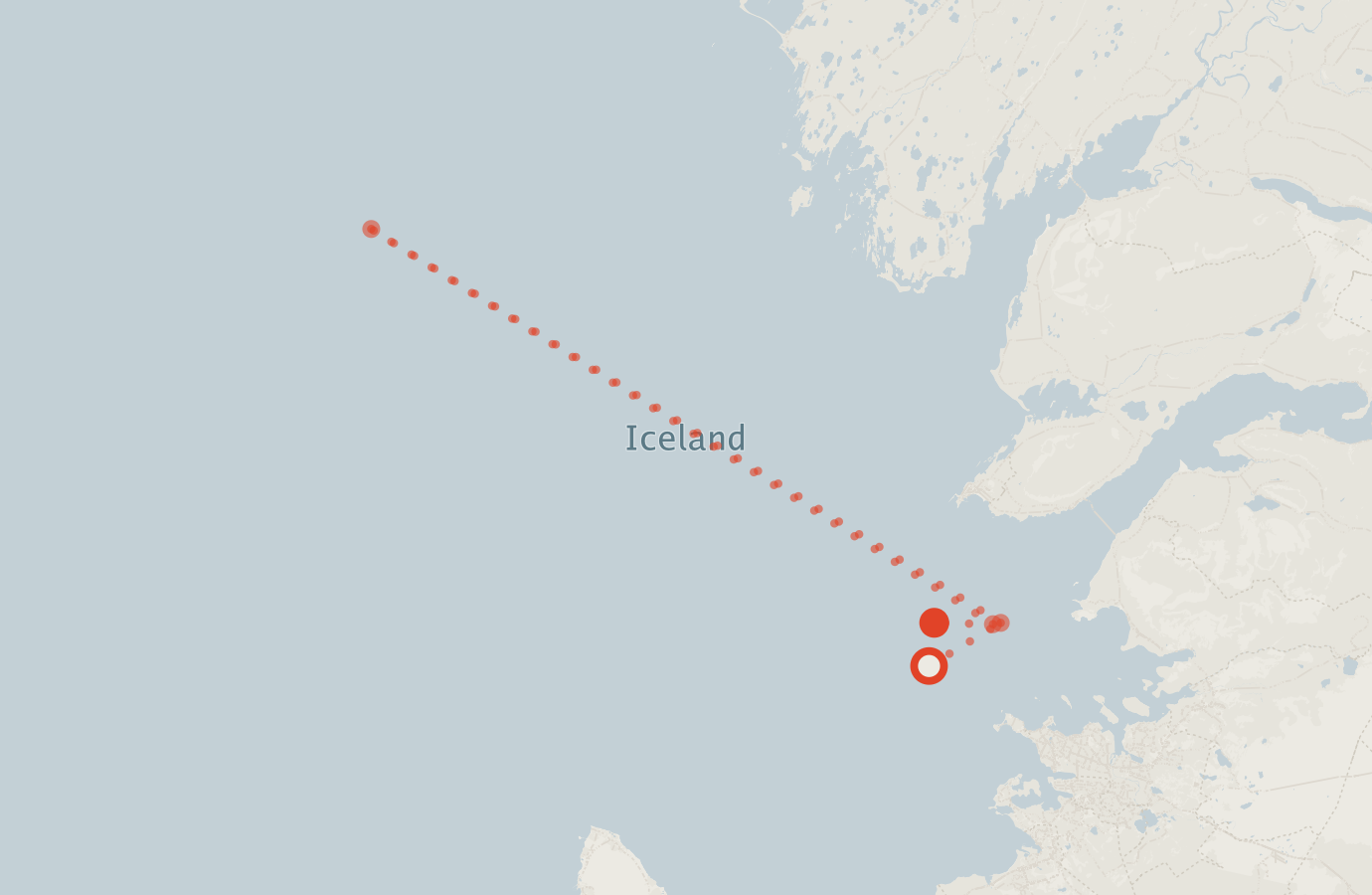 Activity map — real sighting points on an OpenStreetMap basemap