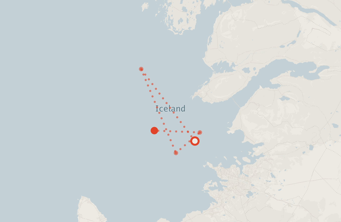 Activity map — real sighting points on an OpenStreetMap basemap
