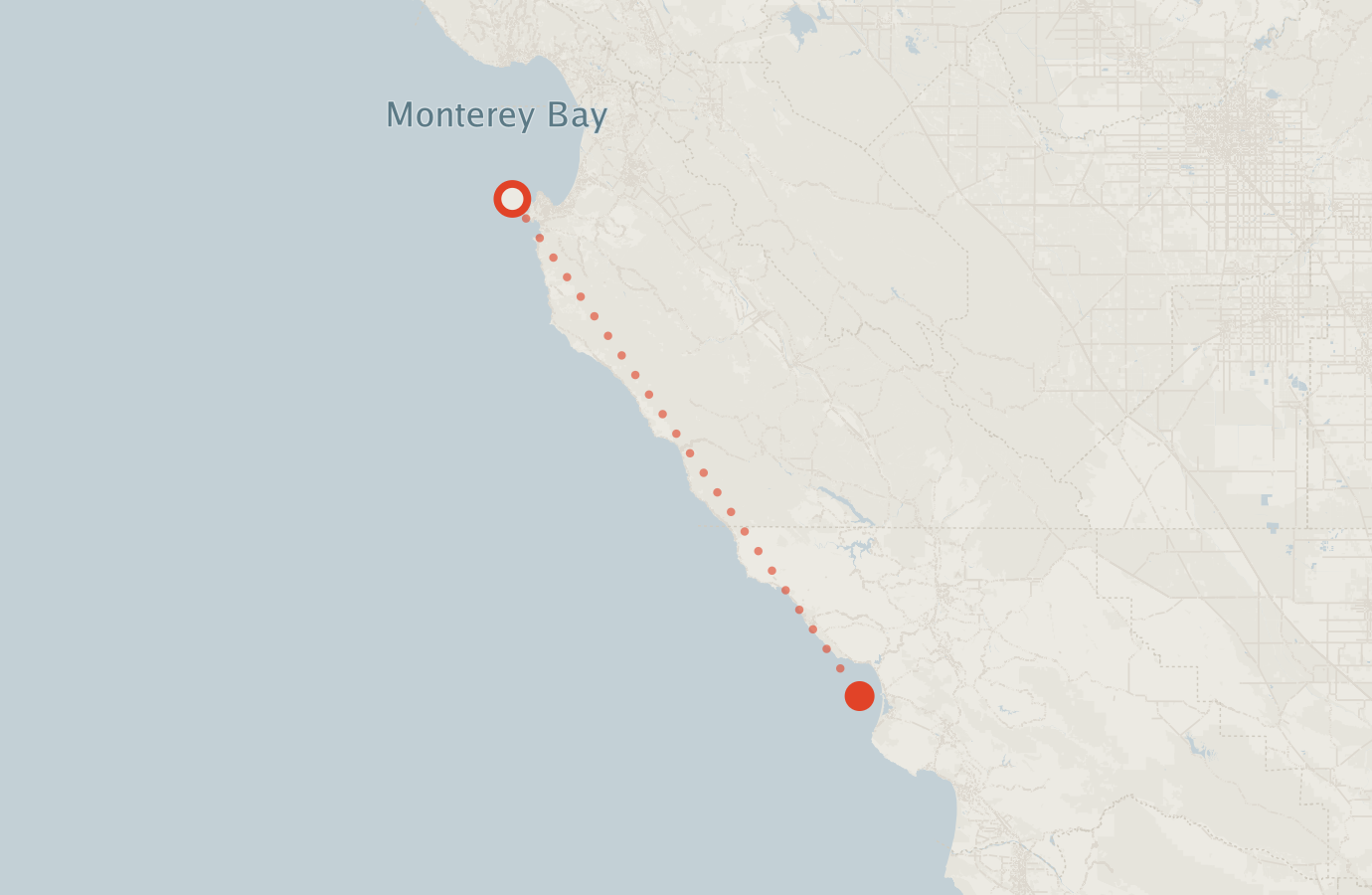 Activity map — real sighting points on an OpenStreetMap basemap