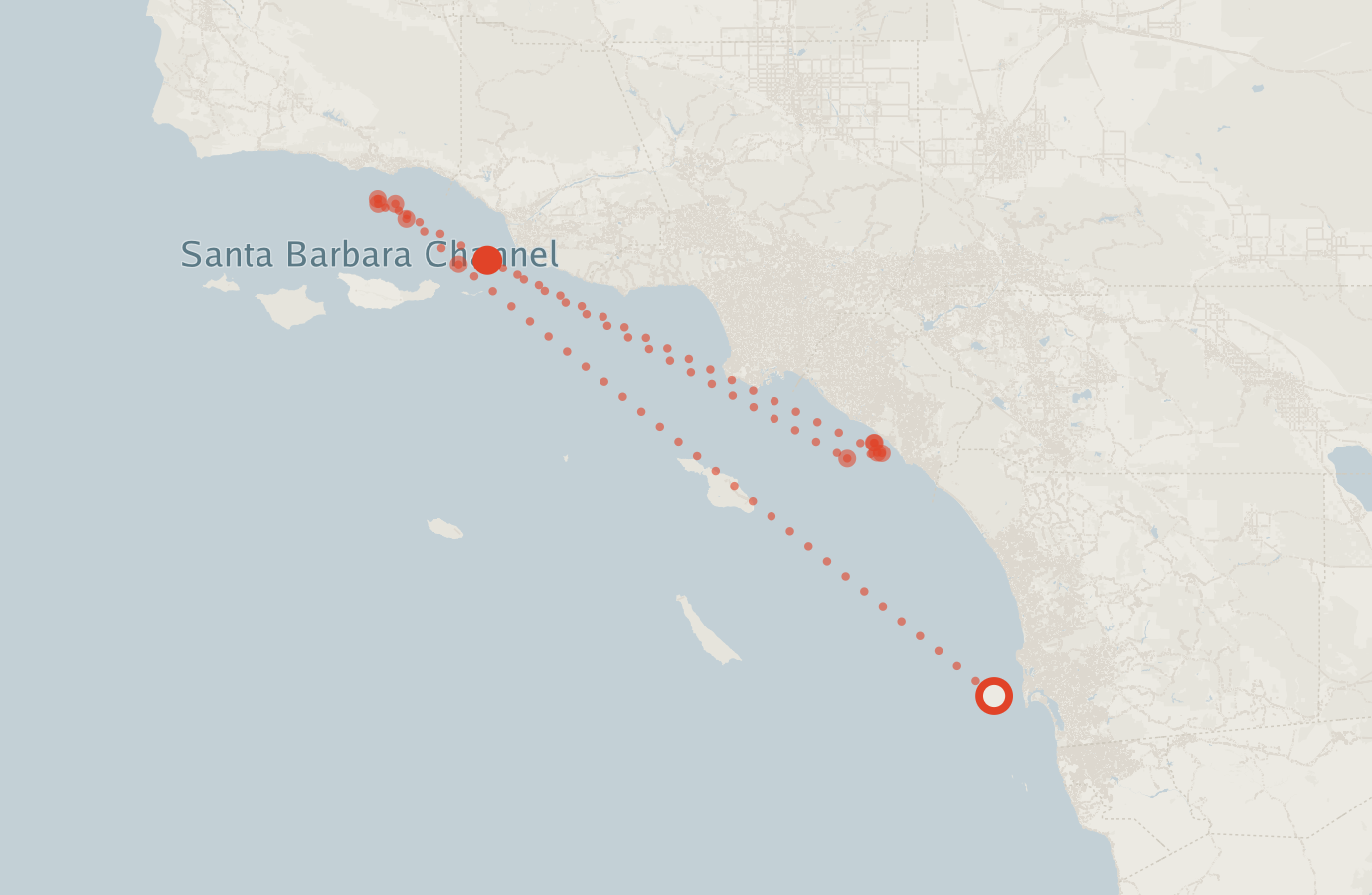 Activity map — real sighting points on an OpenStreetMap basemap