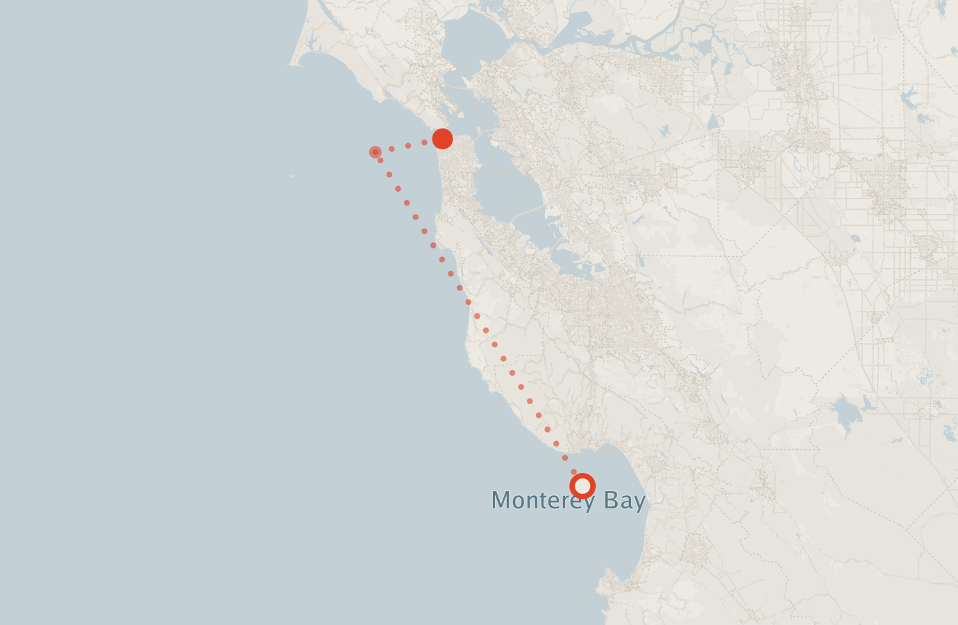 Activity map — real sighting points on an OpenStreetMap basemap