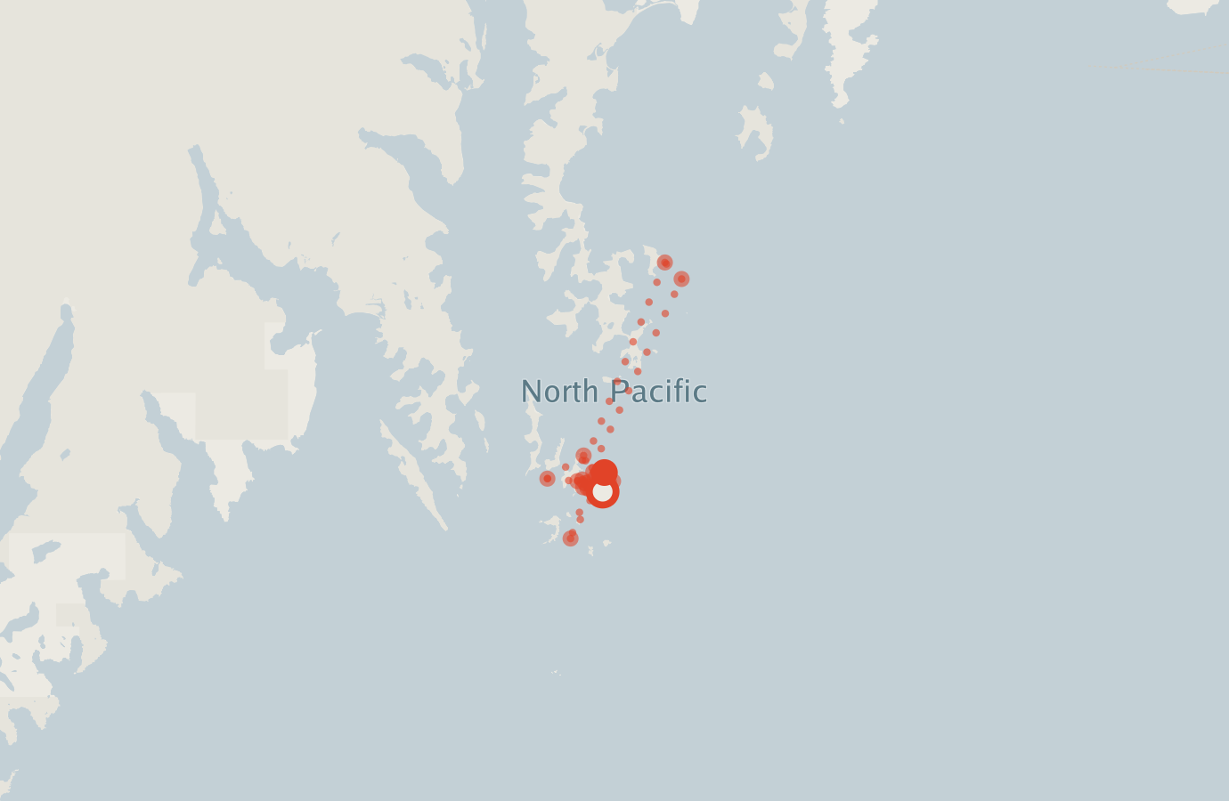 Activity map — real sighting points on an OpenStreetMap basemap