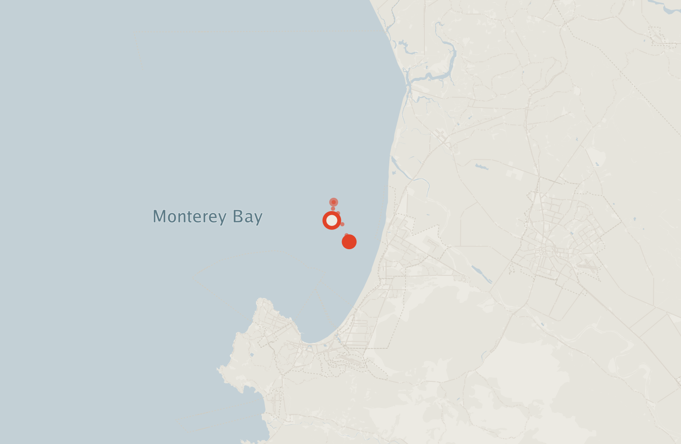 Activity map — real sighting points on an OpenStreetMap basemap