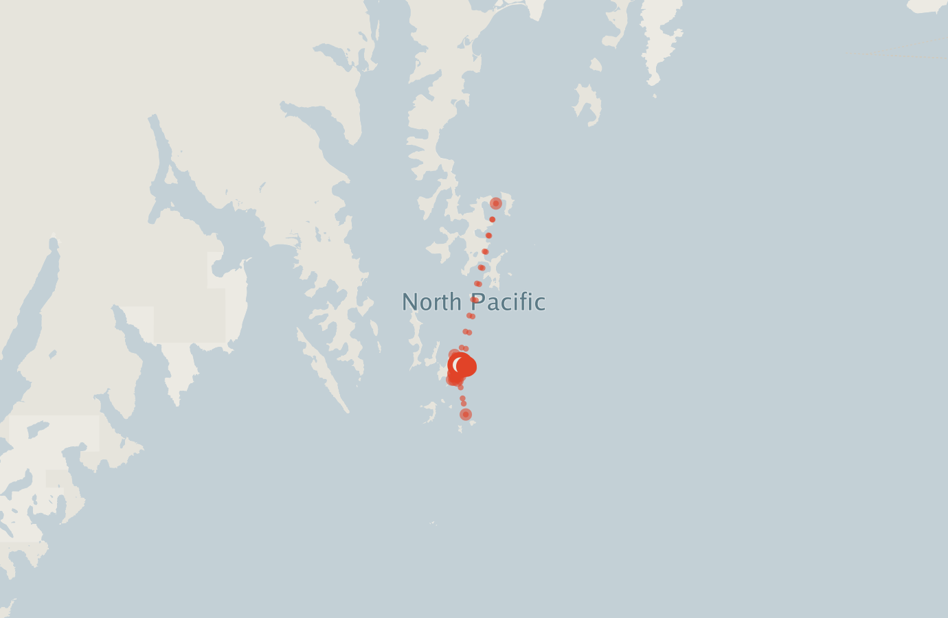 Activity map — real sighting points on an OpenStreetMap basemap