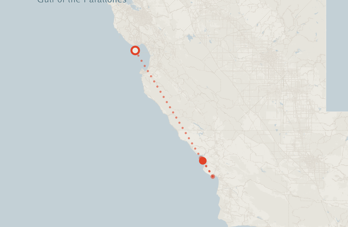 Activity map — real sighting points on an OpenStreetMap basemap