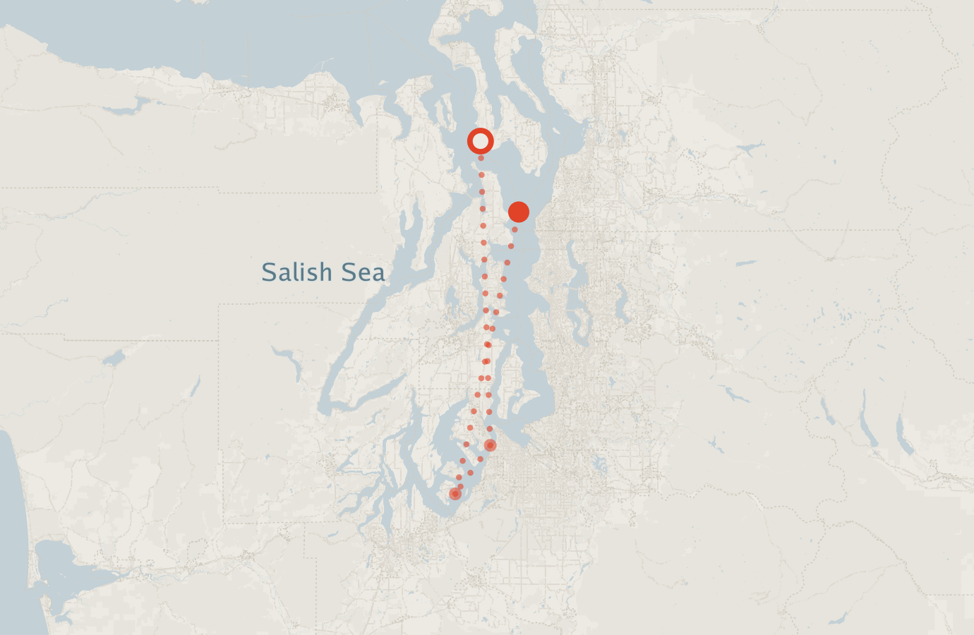 Activity map — real sighting points on an OpenStreetMap basemap