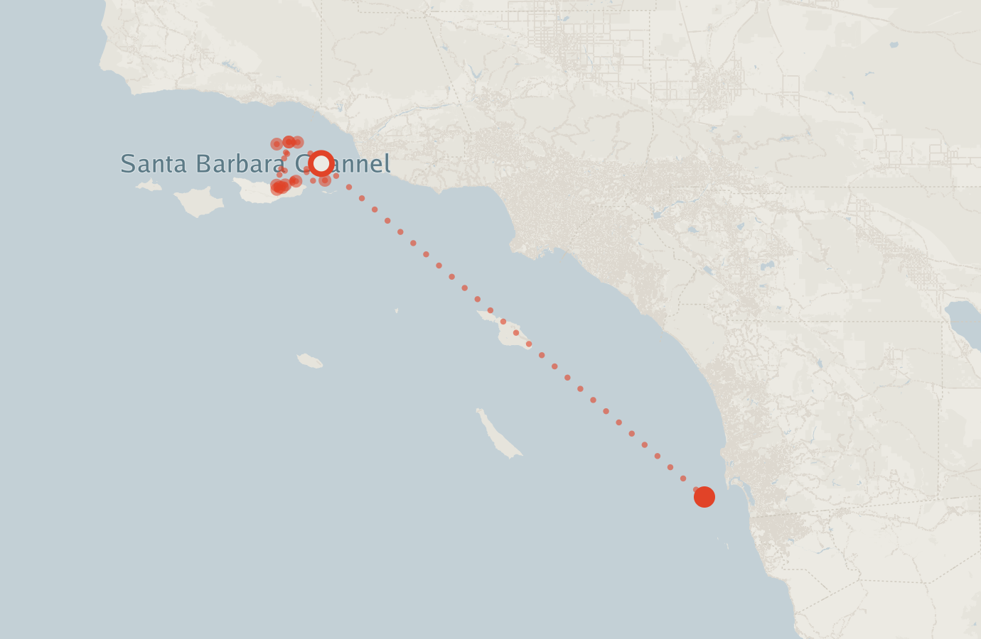 Activity map — real sighting points on an OpenStreetMap basemap