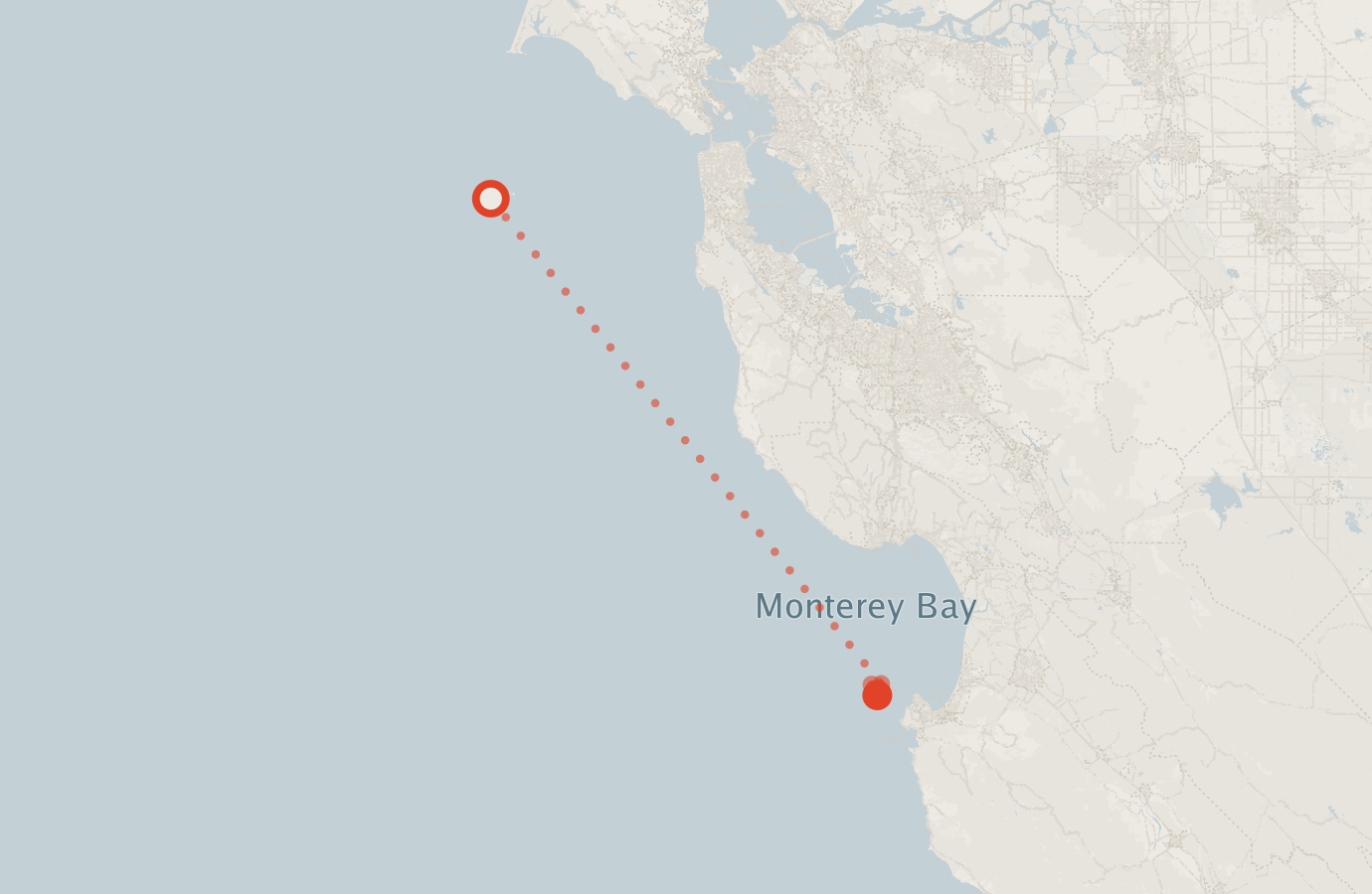 Activity map — real sighting points on an OpenStreetMap basemap