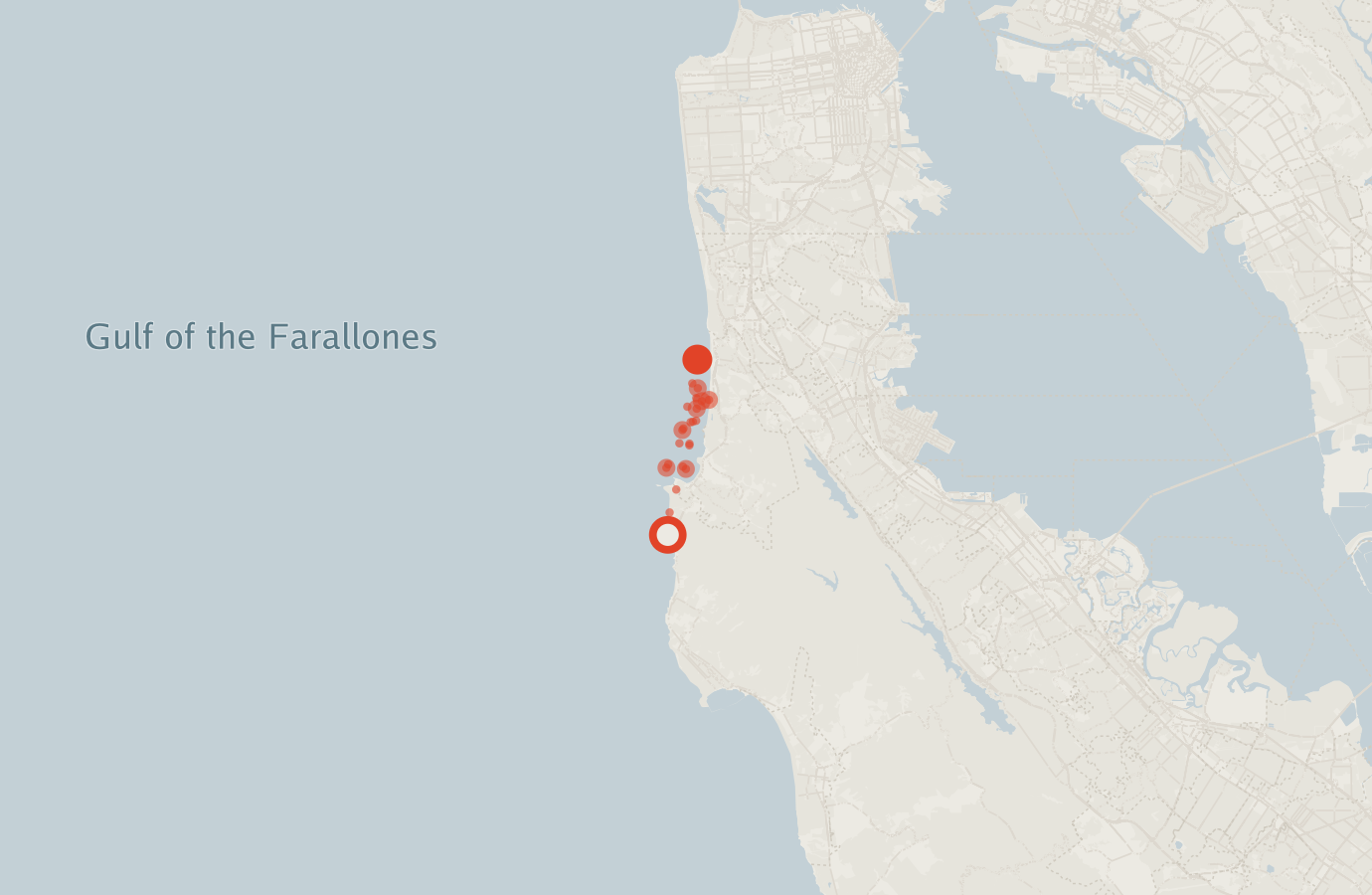 Activity map — real sighting points on an OpenStreetMap basemap