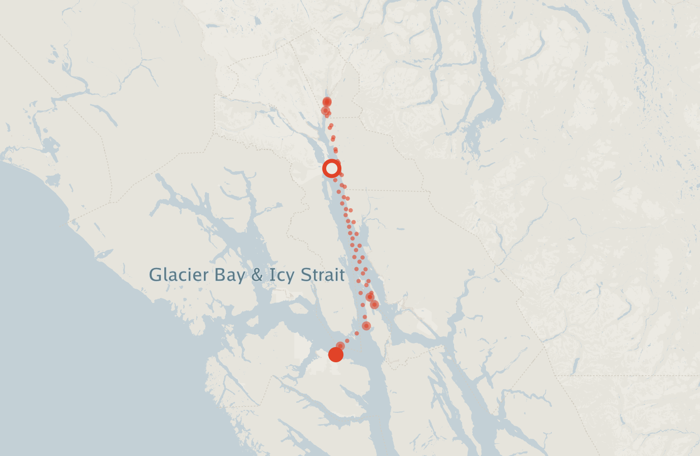 Activity map — real sighting points on an OpenStreetMap basemap